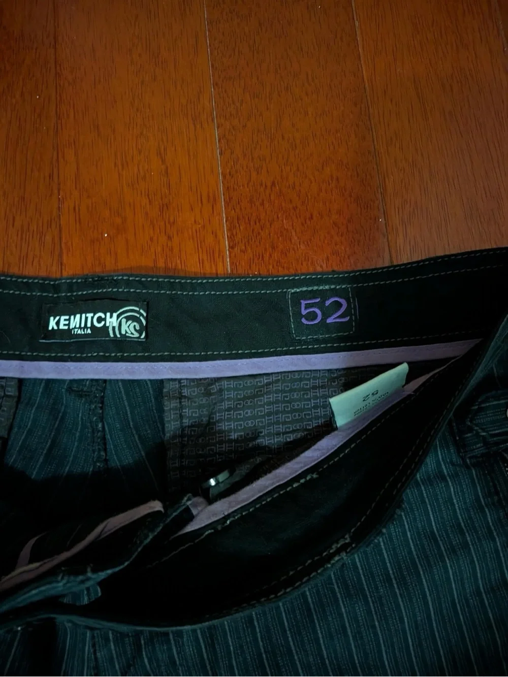 Men's Black Pinstripe Cargo Pants with Utility Pockets
